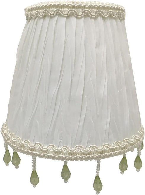 Royal Designs, Inc. CSO-1033-5WH Beaded Ruche Pleat Empire Chandelier Shade with Designer
