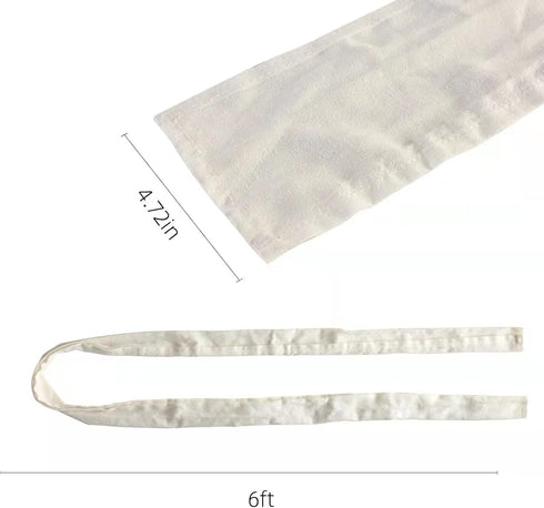 2 Packs 6 Chandelier Chain Cover for Electirc Wire and Chain Cover, Feet Length Cotton and Linen Fabric White Color