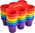 NINU 6 Pack Classroom Caddy Organizer with Handle, Plastic Drink Cup Caddy