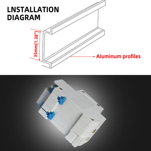 Aopin 10A 230V Miniature Circuit Breaker 1 Pole DZ47-63, DIN Rail Mount, Leakage Overload Short Circuit Protection