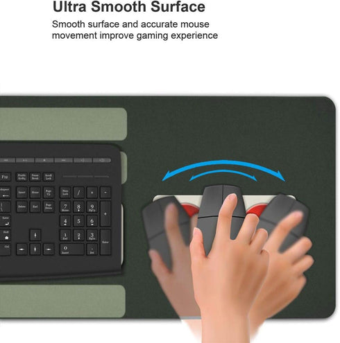 Game Console Buttons Extended Gaming Mouse Pad, Thick Large Computer Keyboard Mouse Mat with Non-Slip Rubber Base