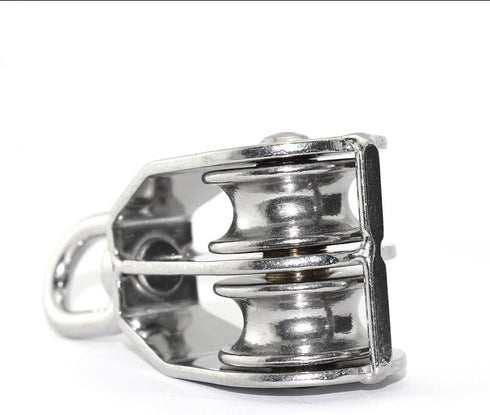 1PCS Lifting Double Pulley - Stainless Steel Heavy Duty Double Wheel Swivel Lifting Rope Pulley Block M32