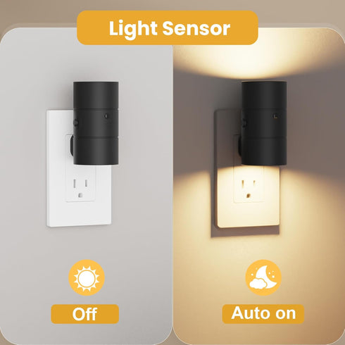 Dimmable 0-100LM 3 4 Pack VOLISUN Night Lights Plug into Wall, LED Nightlight with Dusk to Dawn Light Sensor