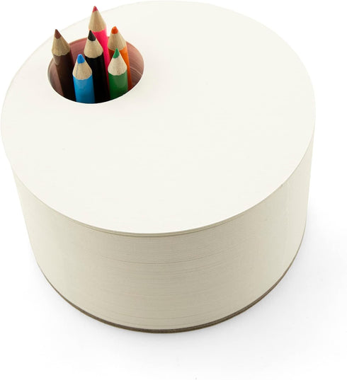 Three by Three Seattle jOTBLOCK Full-Circle Chunky Sketchpad - 380 Pages with 6 Colored Pencils for Memos