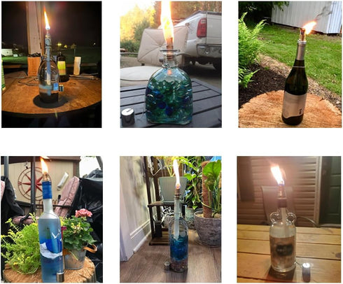 6PCS Wine Bottle Torch Wicks, Torch Light,Outdoor Torches,Table Torch,Citronella Torch,Garden Torch,Patio