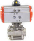 FFIHAKL 1/2" Pneumatic Actuated Ball Valve NPT, Pneumatic Ball Valve Spring Return Stainless Steel, for Food Brewery