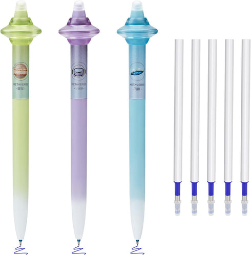 BAYTORY 8Pcs Cute Erasable Pens, 0.5mm Fine Point Spinning Gel Pen with