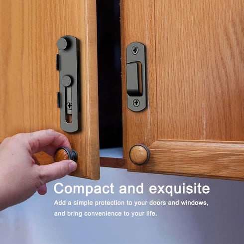 2PCS 180 Degree Flip Barn Door Lock, Sliding Barn Door Latches, Gate Latch for Barn, Sliding, Pet, Garage, Bathroom,