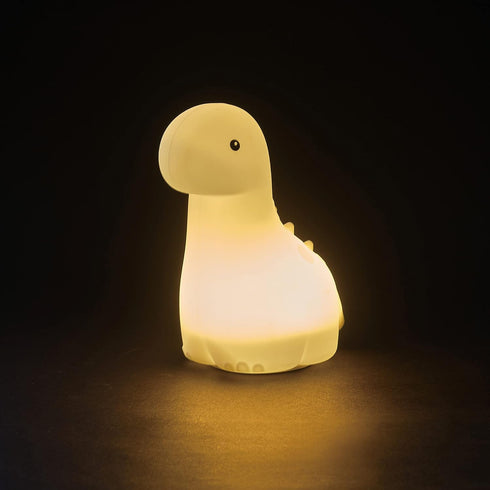 13848 Globe Electric Multicolor LED Silicone Night Light, Brontosaurus Tap Light, Rechargeable, Color Changing, Soft