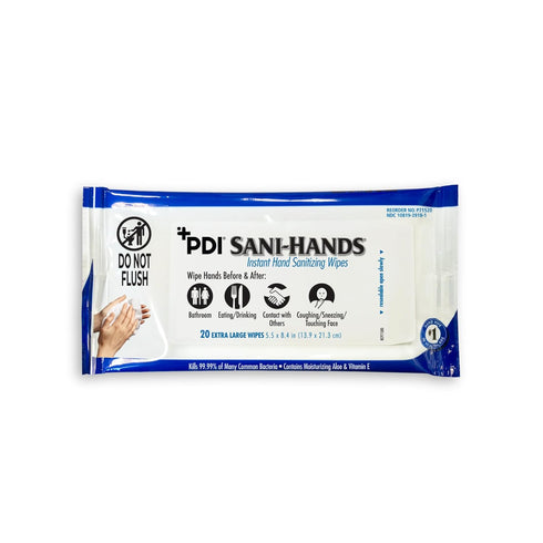 Sani-Hands Hand Sanitizer Wipes, Ethyl Alcohol Wipes with Aloe and Vitamin E,