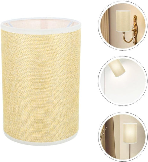 2pcs Luxshiny Linen Lampshade Replacement for Table Floor Lamps Elegant Cover for Home Hotel -Protective Natural Design