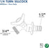 Midline Valve 69344Q Quarter Turn Sillcock Hose Bibb, 1/2 in. Pex Inlet x 3/4 in. MHT Outlet, Cast Brass