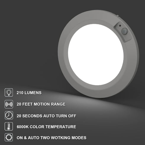 Motion Sensor Battery Operated Indoor LED Closet Lights, 210LM 6000K for Kitchen Cabinet, Laundry, Hallway