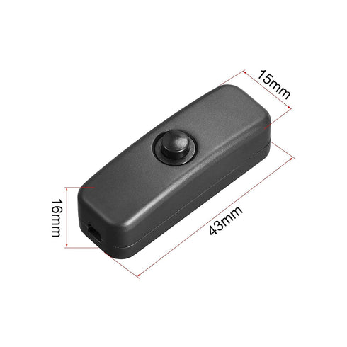 AC250V 6A/ 125V 10A 4pcs uxcell Mini Inline Cord Switch On-Off Control Feed-Through Latching Press Switch for Bedroom