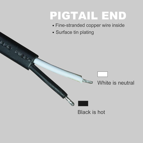 FILSHU 4.8M/15.7FT 2-Prong end,3A 125VAC NISPT-2 18AWG 2/C, On/Off Foot Switch Pedal with Power Cord, Polarized Plug