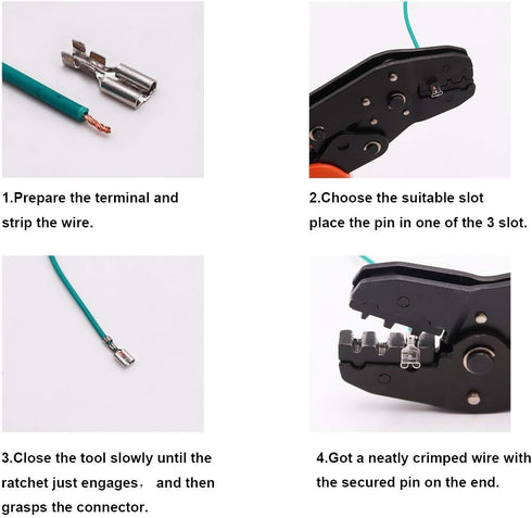 Tnisesm SN-48B Ratcheting Wire Crimper Tools, AWG 26-16 (0.5-1.5mm ) for Open Barrel Terminals
