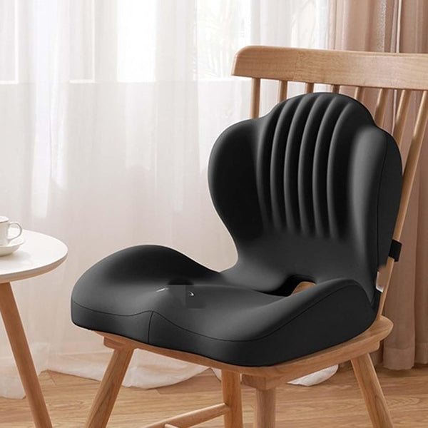 Generic Memory Foam L-Shaped Cushion with Lumbar Support - Office Chair Back Support