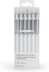 Poppin Retractable Gel Pens - Fine Point 0.7mm Tip, Smooth Writing Gel Ink Pens, 12 Pack (White with Black Ink)
