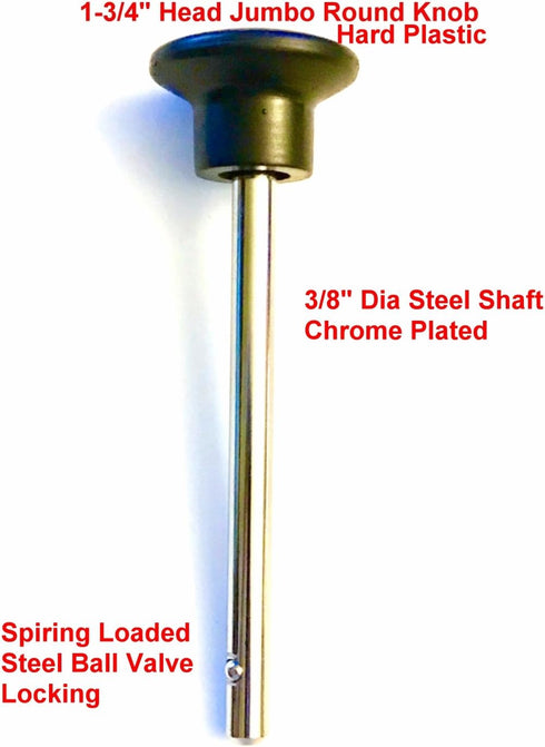 SBDs Universal Weight Stack SELECTOR Key - Quick Release Pin Tensile (3/8" Dia - 3-3/4" Locking Space) with Chrome PL