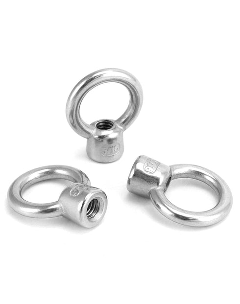 QWORK 10 Pack, 5/16" 316 Lifting Eye Nut, UNC Marine Grade Stainless Steel