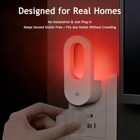 670nm 0.3W (2 Packs) Red Light Night Light for Sleep, to Promote Melatonin, Auto On/Off Dusk to Dawn Sensor, Ultra Soft