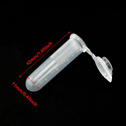 100PCS 2ml Centrifuge Tubes with Round Bottom Graduated Pointed Bottom and Screw Cap for Sample Storage, Leak-Proof Laboratory Equipment