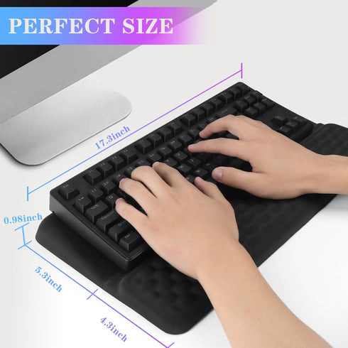 Computer Keyboard Stand with Wrist Rest, Ergonomic Tilted Keyboard Holder - Keyboard Riser with Wrist Pad - Keyboard