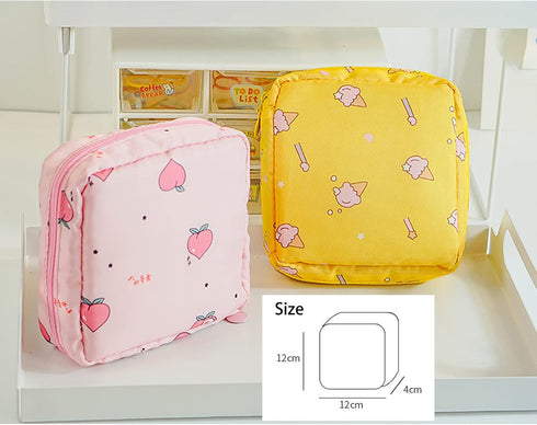 Gouccpu 2 Pack Sanitary Napkin Storage Bag, Cute Period Bag for Women Girls,Portable Menstrual Cup Pouch, Feminine Care