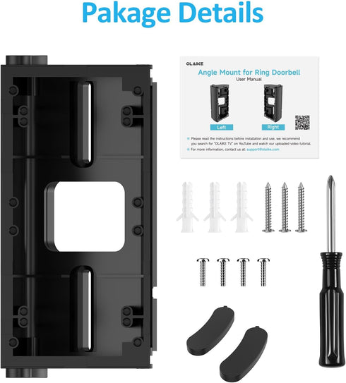 OLAIKE Adjustable Angle Mount for Video Doorbell Plus/2nd Gen/2/3/4, Easy to Install Black Wedge Kit (Doorbell NOT
