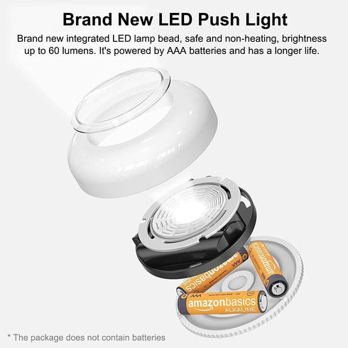 Closet Closets, 4 Pack Under Cabinet Lighting, Tap Light Battery Operated LED Puck Lights Cordless adhesive lights