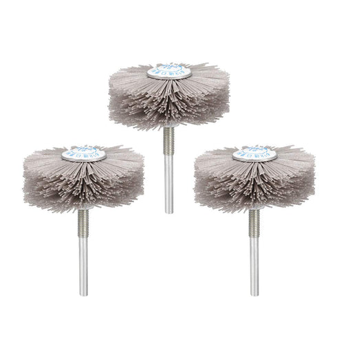 uxcell Abrasive Nylon Wheels Brush, 240 Grits with 1/4 Inch Shank for Polish Grinder, 3pcs