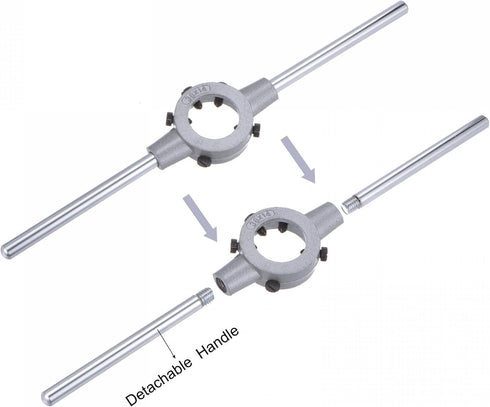 uxcell Adjustable Wrench Set, M14 x 1.5 Die Stock Handle with 38mm Holder for M12-M16 Dies