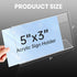 AXQMY 3x5 Inches (20 Acrylic Sign Holders Display Clear, Acrylic Table Signs Label Holders Slant Back Sign Holders