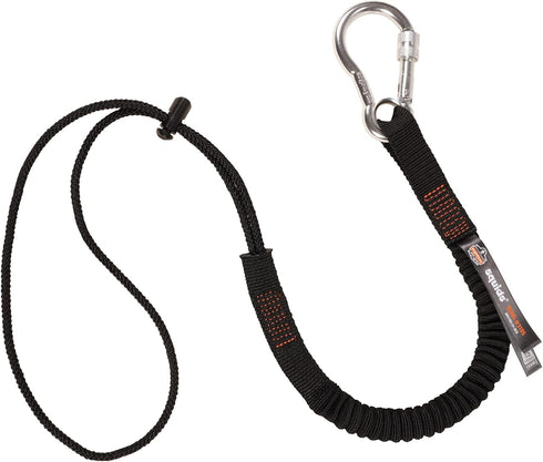 Ergodyne Squids 3105 Tool Lanyard with Aluminum Screw Lock Carabiner, 15lbs Tool Weight Capacity, Black