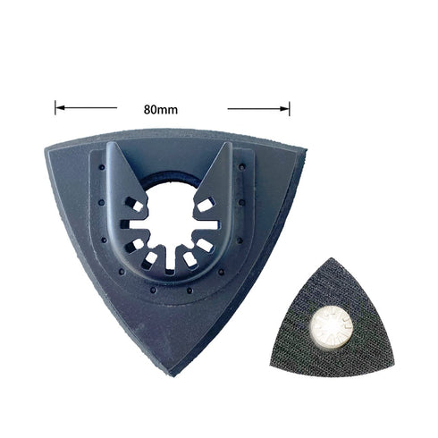 2pcs Black Triangular Hook & Loop Oscillating Multitool Sanding Pads for Quick Release Oscillating Power Tool