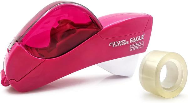 Automatic Tape Dispenser for Wrapping Gifts, Handheld Packaging Tape Gun with Cutter - Pink