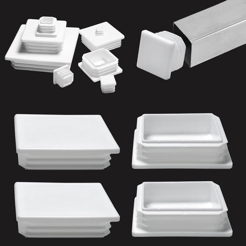 EASYEAH 3" (75mm) Plastic Hole Plugs White-Square Chair Leg Caps & Pipe