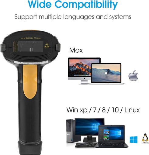 Esup Barcode Scanner with Stand USB Barcode Scanner Wired Handheld Laser Barcode Reader with Adjustable Stand (