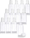 JUVITUS 4 oz Clear Plastic PET Boston Round Bottle with White Disc Cap, 12 Pack (BPA Free)