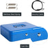 Durable Metal Cash Box with Key Lock, Money Tray, Security Locker with Cable, Blue