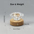 YumeGlint Diamond Shape Small Table Lamp with RGB Seven-Color Changing Night Light, Rechargeable & Solid Wood Base