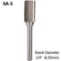 SA-5 Tungsten Carbide Burr Rotary File, Double Cut Cylindrical Shape for Die Grinder Drill Bits, 1/4'' Shank