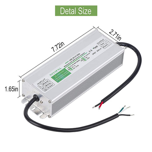 NIYIPXL 120 IP67 100V-260V 12V 12V LED Driver Watts Waterproof Power Supply Transformer Adapter AC to DC Low Voltage