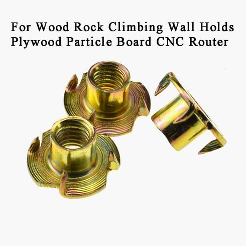 22 Pack 3/8 Inch-16 X 7/16 Inch T Nut 4 Prong Tee Blind Nuts - Carbon Steel Zinc Plated for Wood