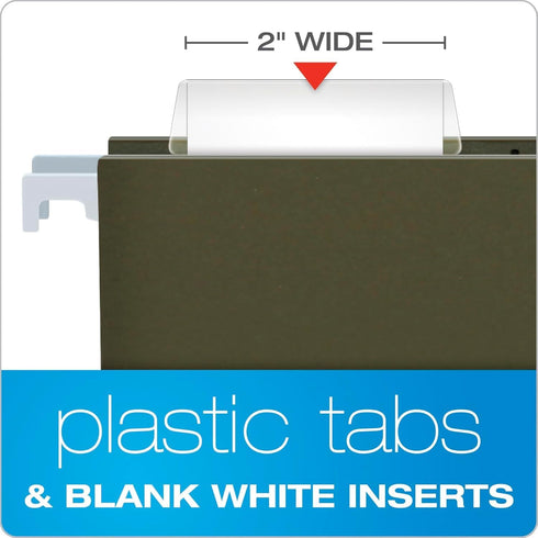 Pendaflex Hanging File Folder Tabs, 100 Sets of 2" Labels and Inserts for Hanging Files