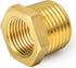 TAISHER 5PCS Brass Reducer Hex Bushing, 3/8" NPT Male x 1/4" NPT Female Adapter