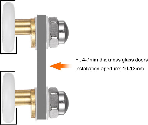 uxcell 25mm Diameter Shower Door Roller Runner Wheel, 1 Set (4pcs) Replacement Part for Bathroom Glass Sliding Door