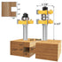 Yakamoz 1/2 Inch Set 1-1/2" Shank Adjustable Tongue and Groove Router Bit Stock Woodworking Cutting Milling Tools
