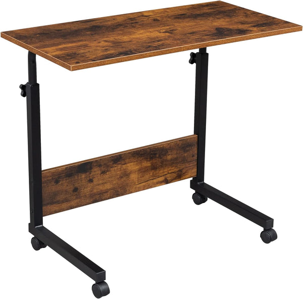 Volowoo Side Mobile Table,31.49 inch Computer Desk with Wheels Height Adjustable Rolling Potable
