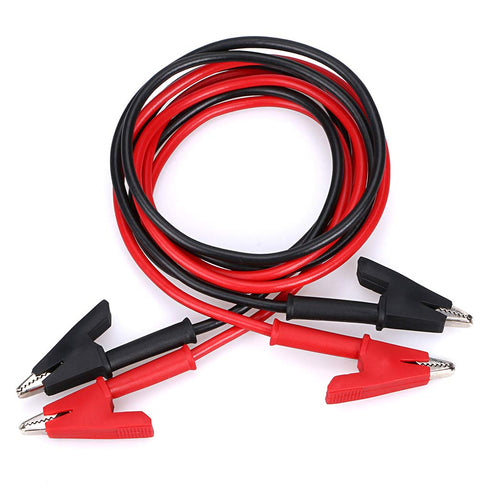 Sumnacon Dual Ended Crocodile Alligator Clips, 15A Test Lead Wire Cable with Insulators, 2 Pcs 3.3 ft/1m